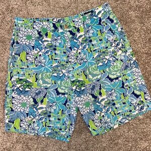 Lilly Pulitzer‎ Via Palm Beach Everglades Short Men Size 32 Blue Floral Cotton